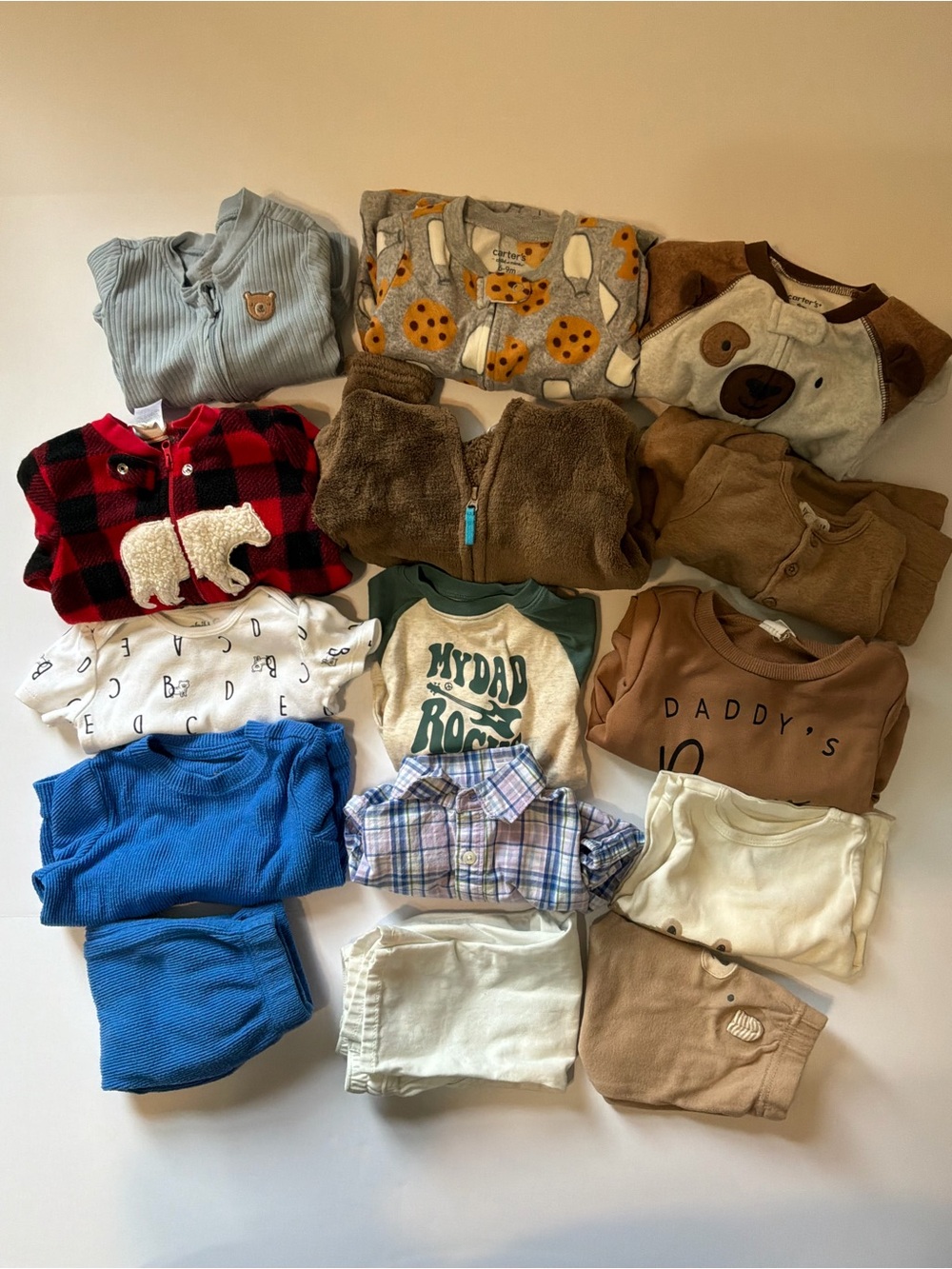 15 piece Baby Boy Bundle Lot of Winter Clothes 6 mo & 6-9 month Mixed Brands